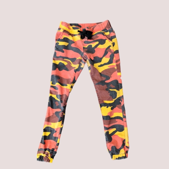VIP Pants - V.I.P. Sunburst Orange Camo Cargo Pants Women Size Small
